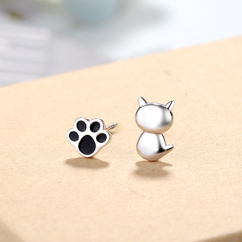 Black Drop Glaze Earring For Kitty
