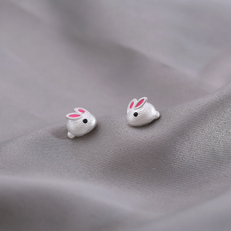 Cute Animal Small  Three-dimensional Rabbit Earrings