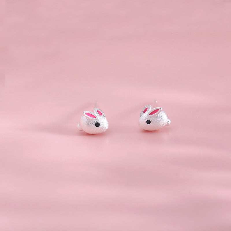 Cute Animal Small  Three-dimensional Rabbit Earrings