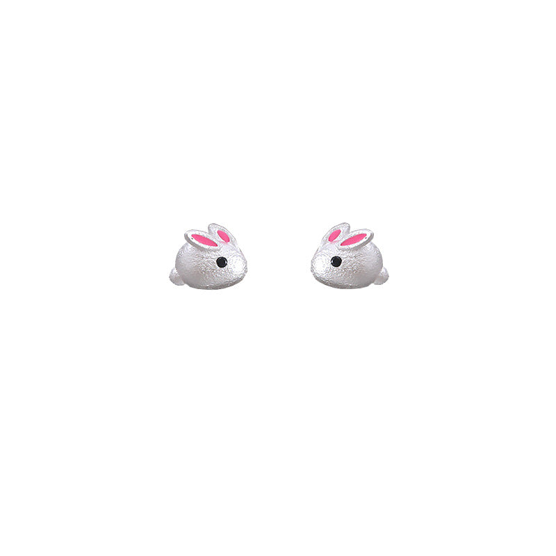Cute Animal Small  Three-dimensional Rabbit Earrings