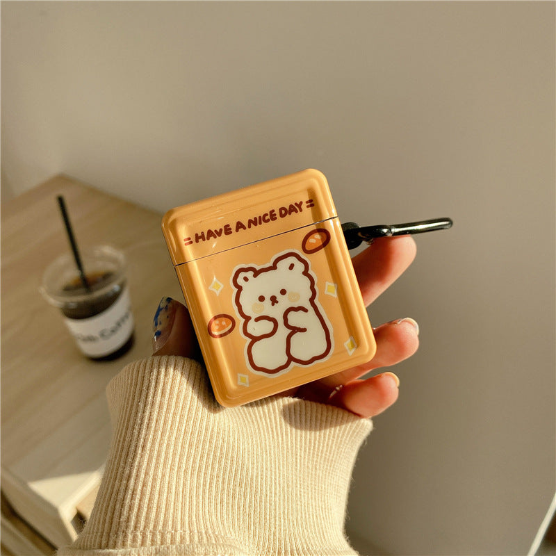 Compatible with Apple, Cute Cartoon Lovely Bear Case For Apple AirPods 2 1 Pro Charging Box Silicone Shell Earphone Protection Cover Box Keyring Fundas