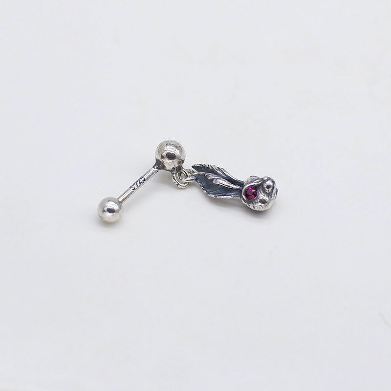 Vintage Thai Silver Small Animal Ear Bone Stud Earrings Earrings Earrings