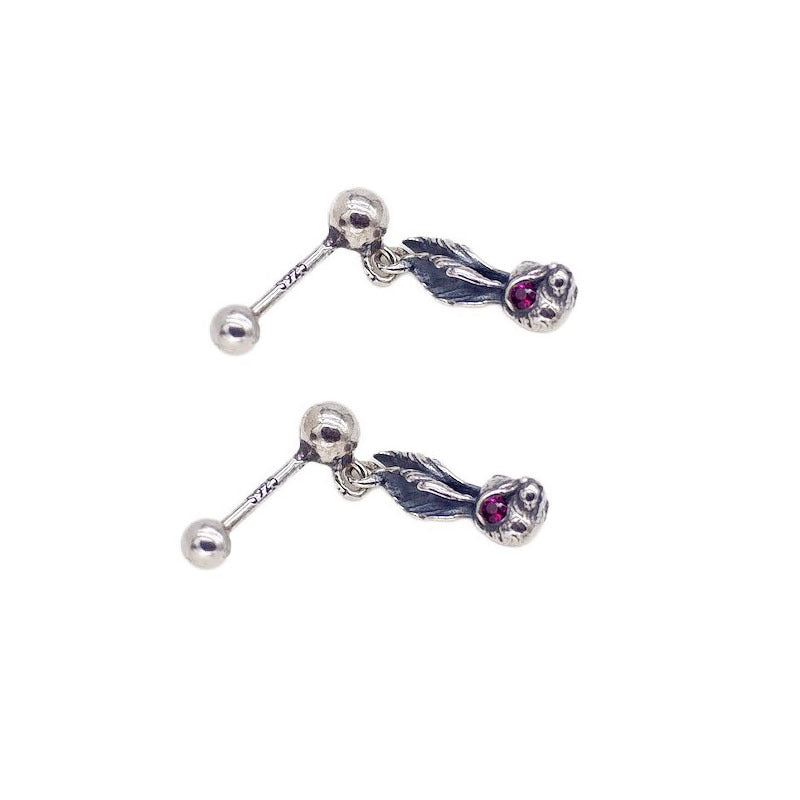Vintage Thai Silver Small Animal Ear Bone Stud Earrings Earrings Earrings