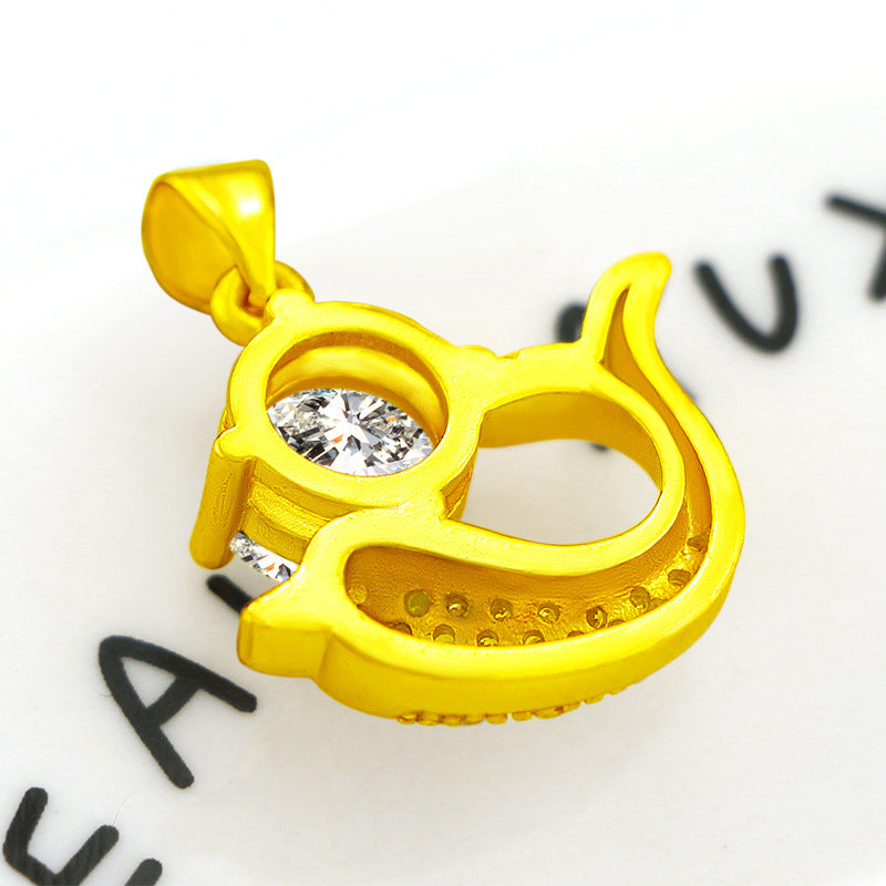 24k Gold-plated Jewelry Exquisite Diamond Dolphin Pendant