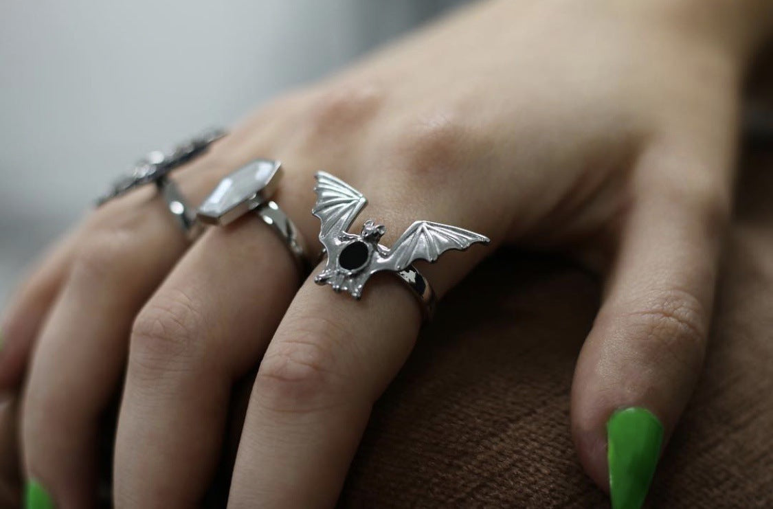 Horror And Horror Halloween Ring Creative Bat Jewelry Personality Trend Ring
