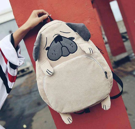 Cartoon animal corduroy backpack