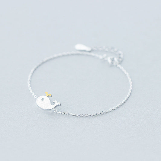 S925 silver whale bracelet