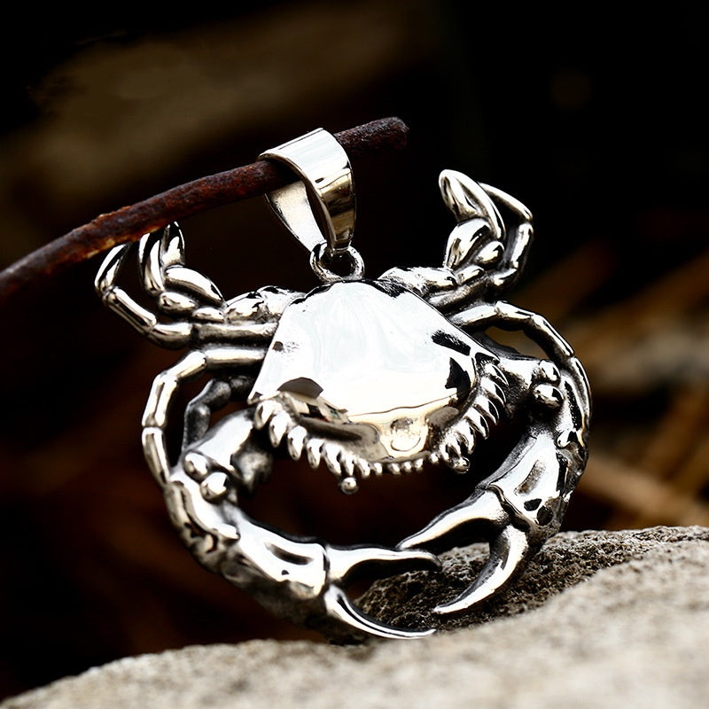 Stainless Steel Cute Small Animal Crab Pendant Jewelry