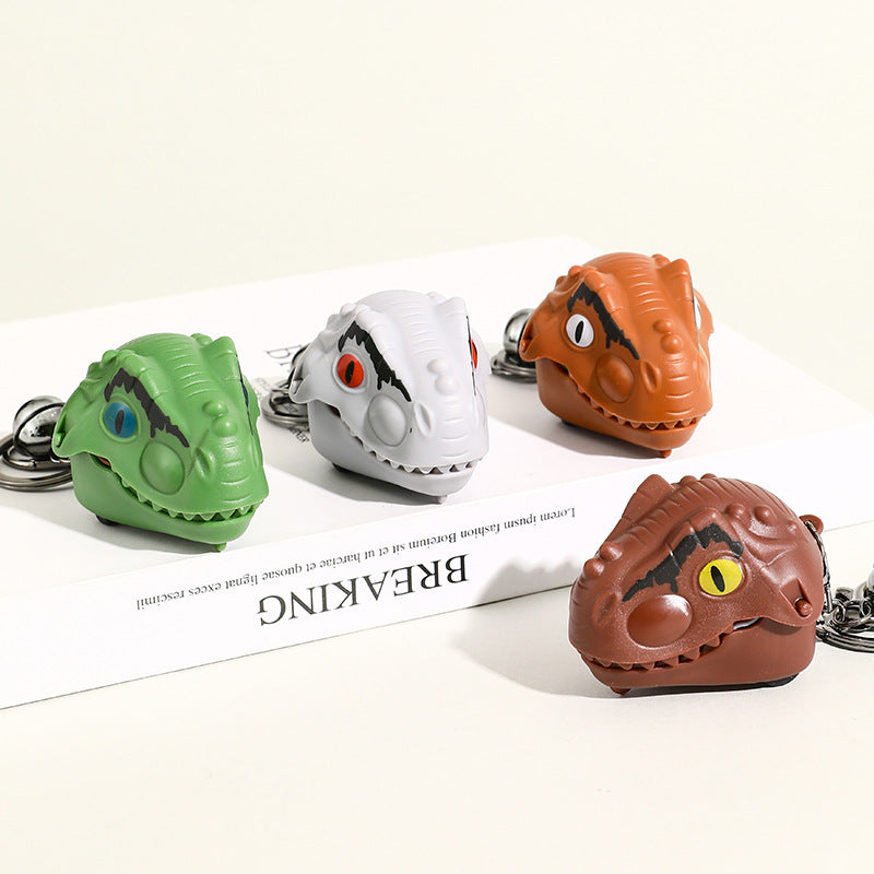 Creative Bite Finger Dinosaur Head Pull Back Car Keychain Pendant