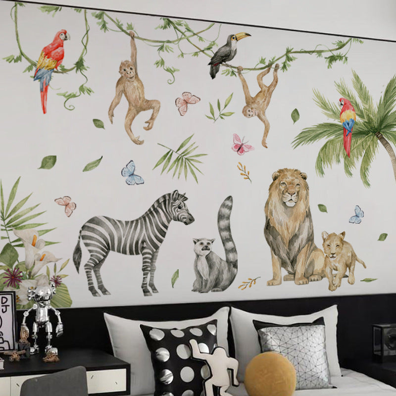 Animal Party Dining Room Room Bedside Living Room Wall Background Decoration Self-adhesive Sticker Painting