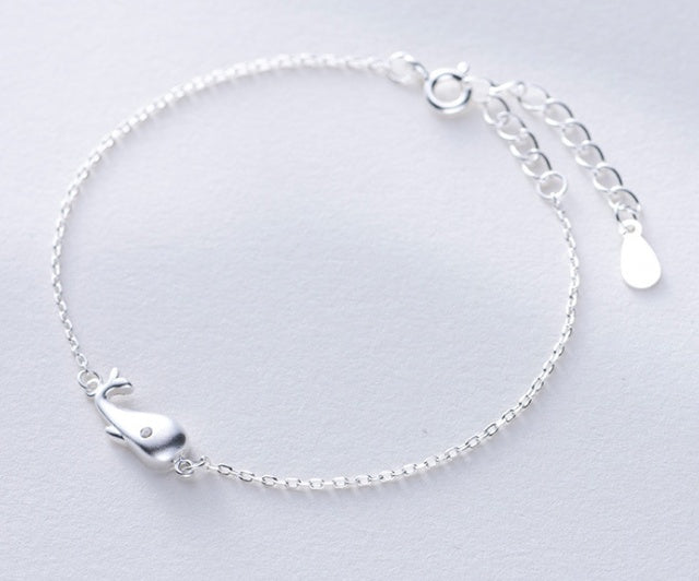 Whale sterling silver bracelet female Korean version of the simple birthday gift 925 bracelet