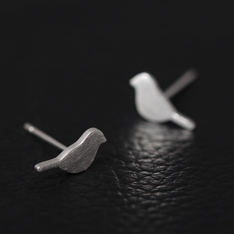 S925 Cartoon Bird Student Personality Animal Earrings