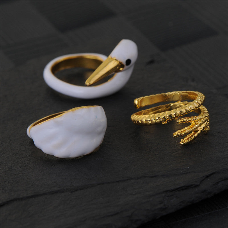 Vintage animal three-piece ring