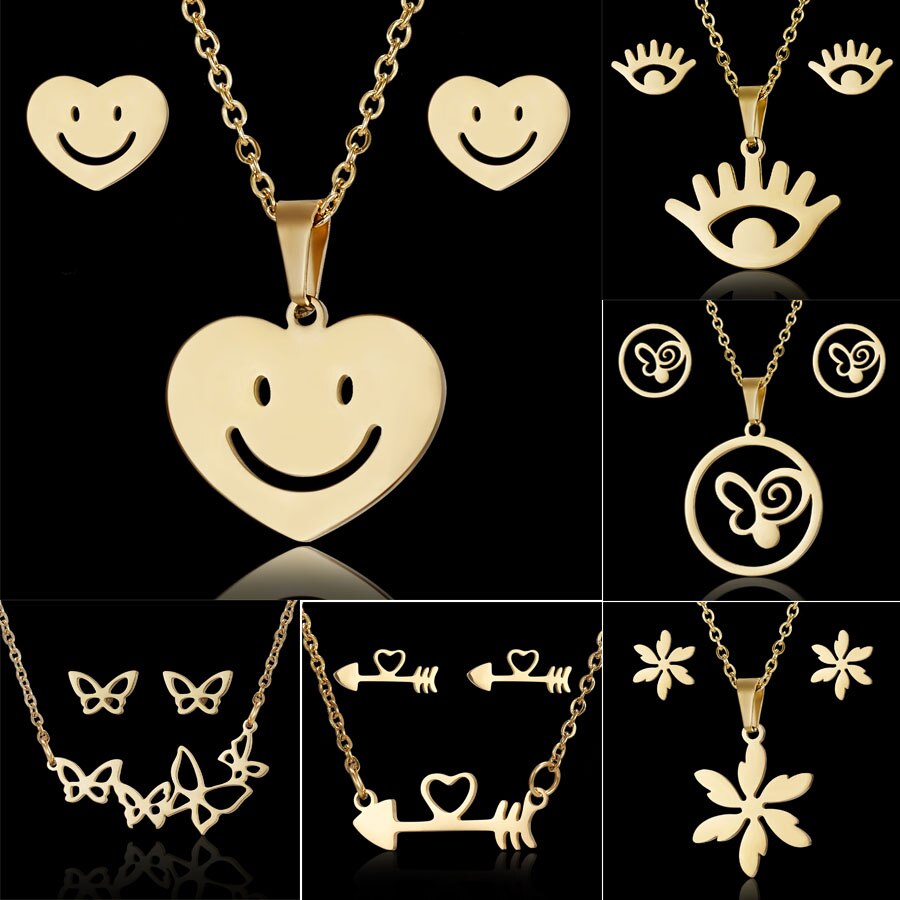 Smiley face Earring Set Fashion versatile clothes Pendant