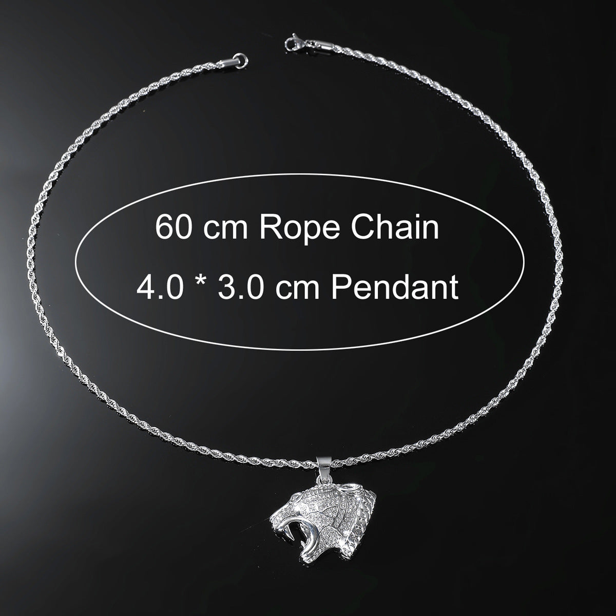 Leopard Head Pendant Necklace Men's Necklace