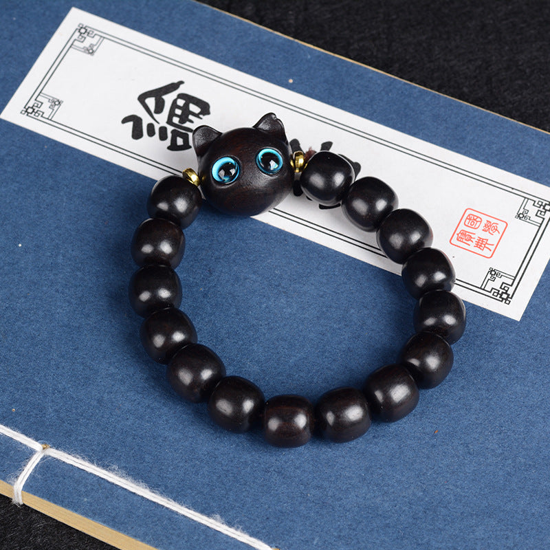 Purple Sandalwood Cat Bracelet Female Crafts Small Gift