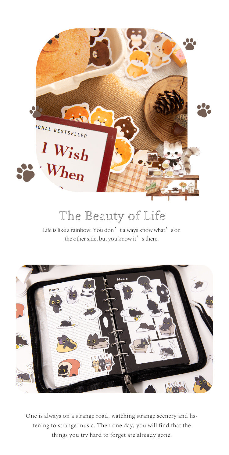 Stickers Cute Pet And Animal Love Fun Cat Sealing Paste Notebook DIY Decorative Stickers