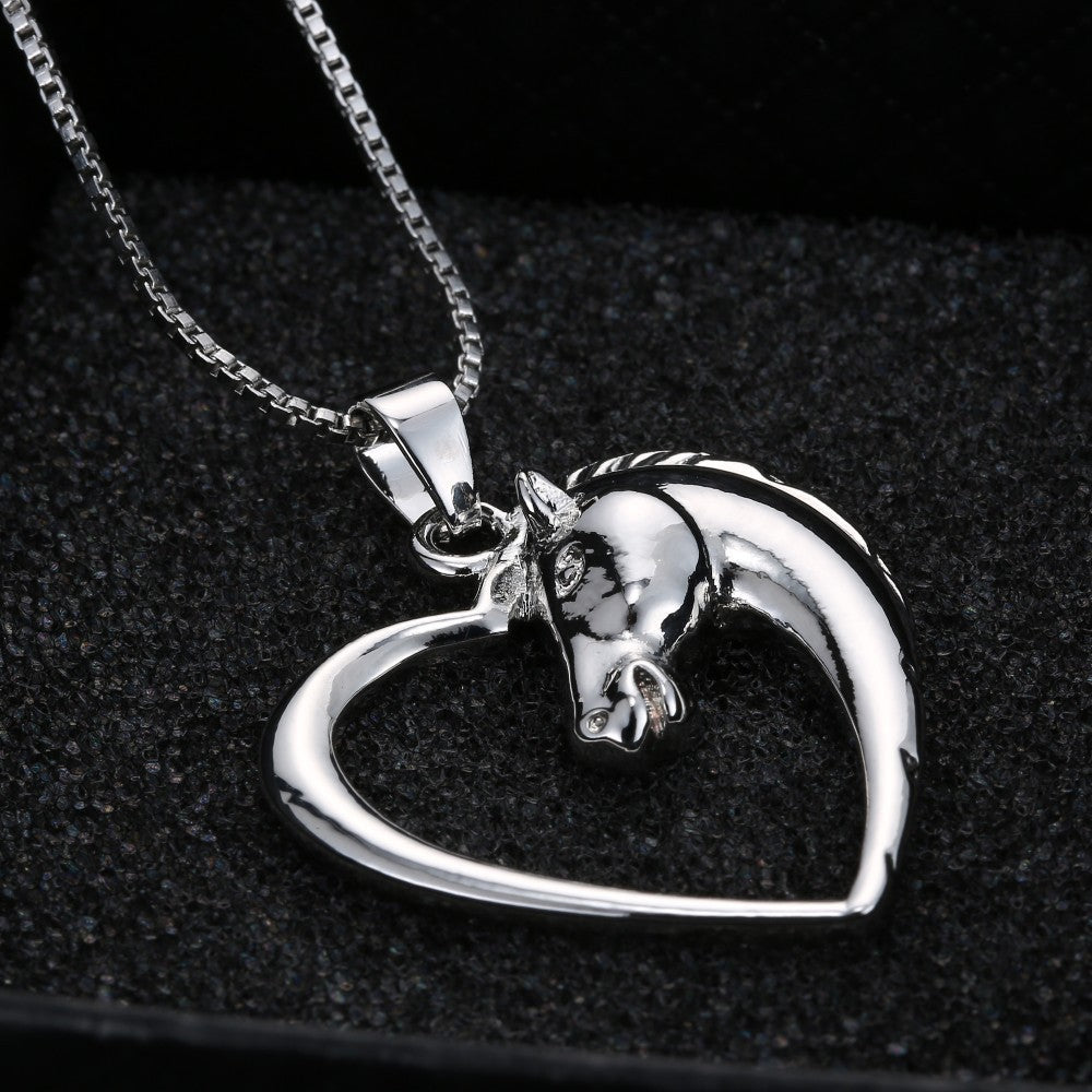 Horse Necklace Silver Color Horse Head