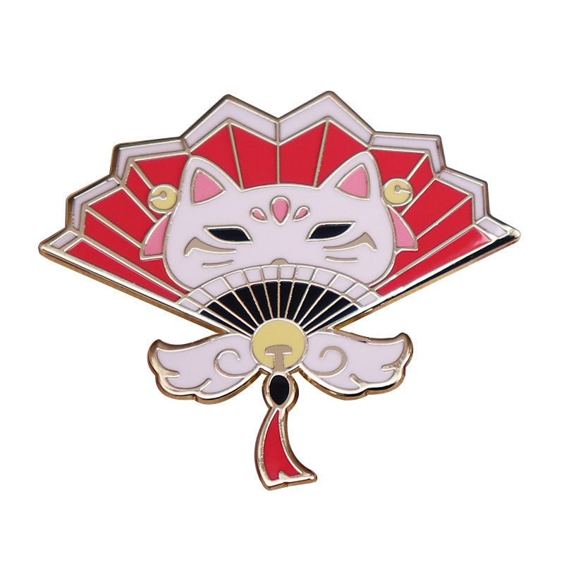 Cute Cat Badge Cartoon Animal