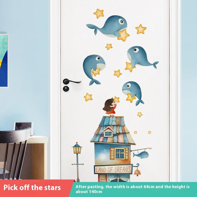 Door Sticker Self-adhesive Sticker Wall Sticker Decorative Painting Door Renovation