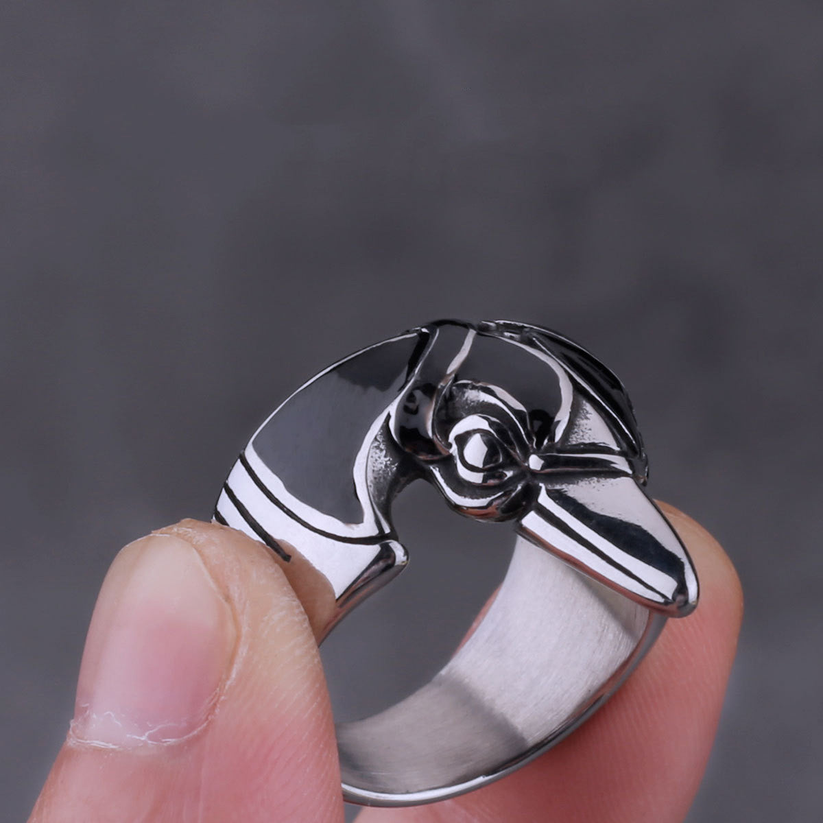 Norse Mythological Animal Viking Crow Stainless Steel Ring