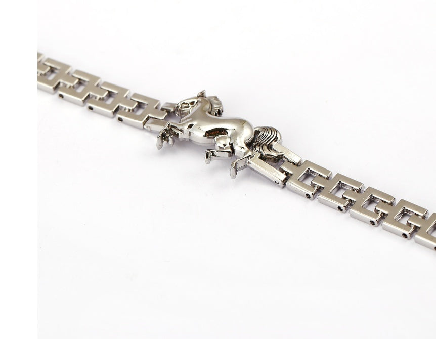 European and American jewelry retro punk running horse bracelet