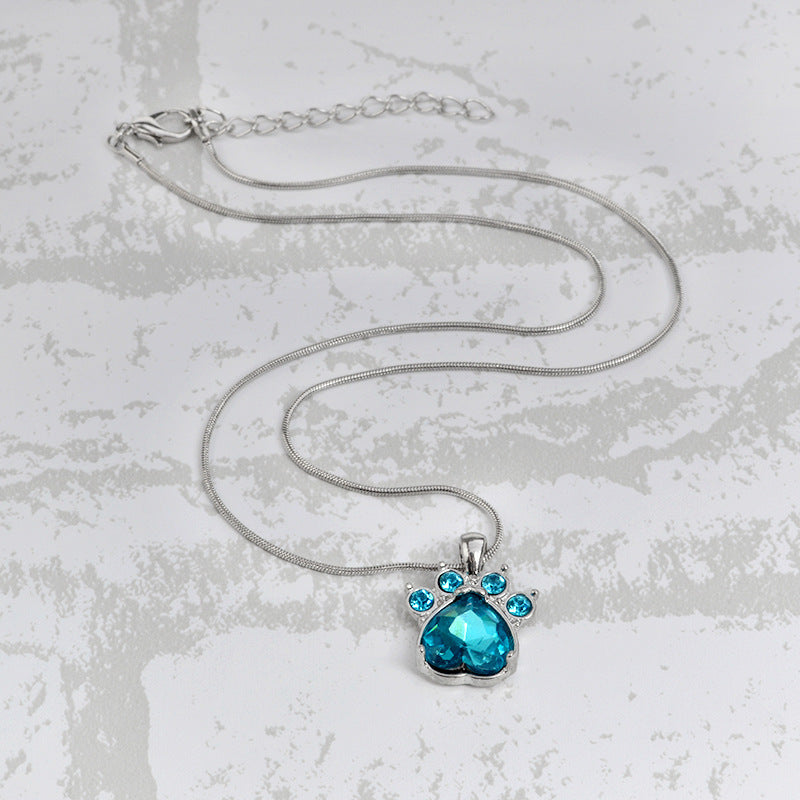 Cute animal paw pendant necklace