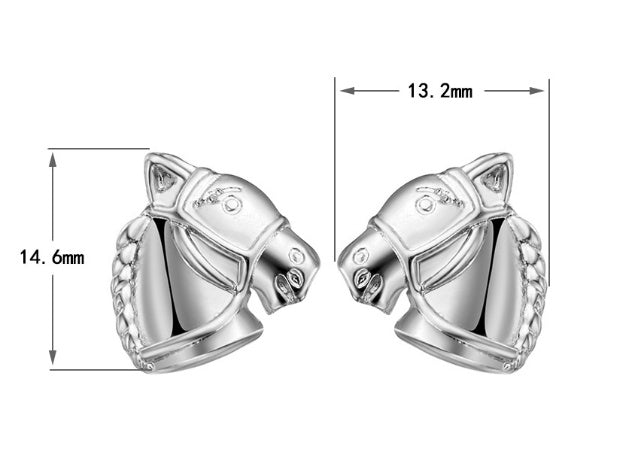 Mini horse head alloy earrings