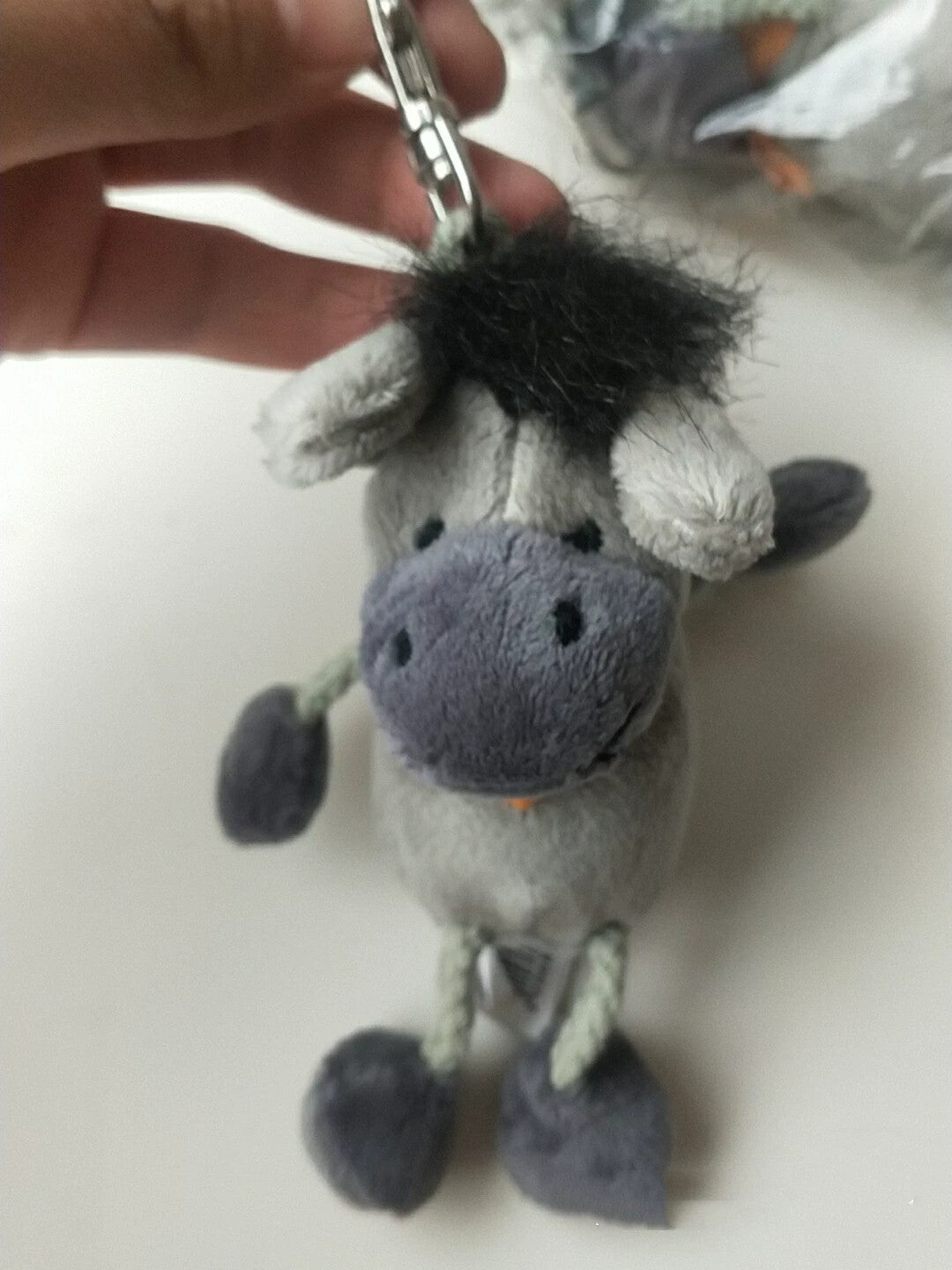 Grey Little Donkey Pendant Keychain