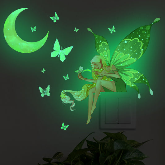 Luminous FARCENT Mermaid Butterfly Wall Sticker Fluorescence Sticker