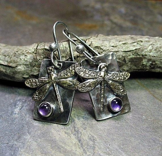 Women's Retro Personalized Animal Gem Dragonfly Earrings