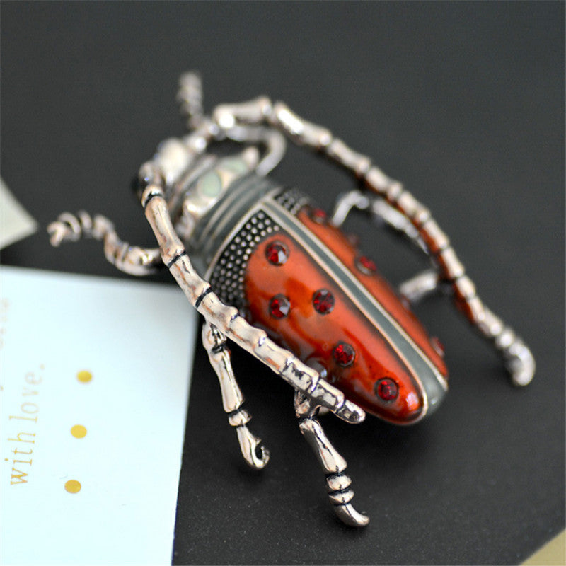 Oil-dropping Insect Longhorn Beetle Brooch