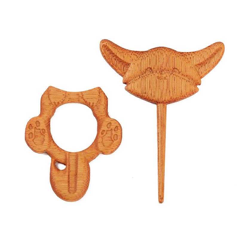 Wooden Animal Carving Brooch Gift