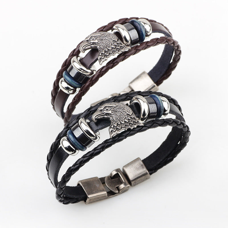 Fashion Beaded Eagle Head To Buckle Bracelet
