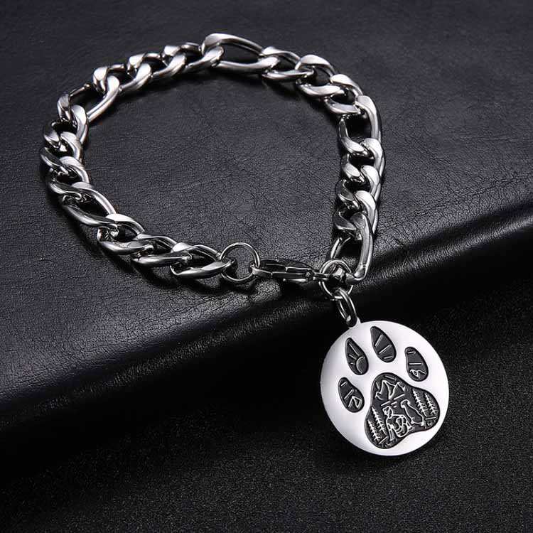 Fashionable Titanium Steel Cute Dog Claw Bracelet