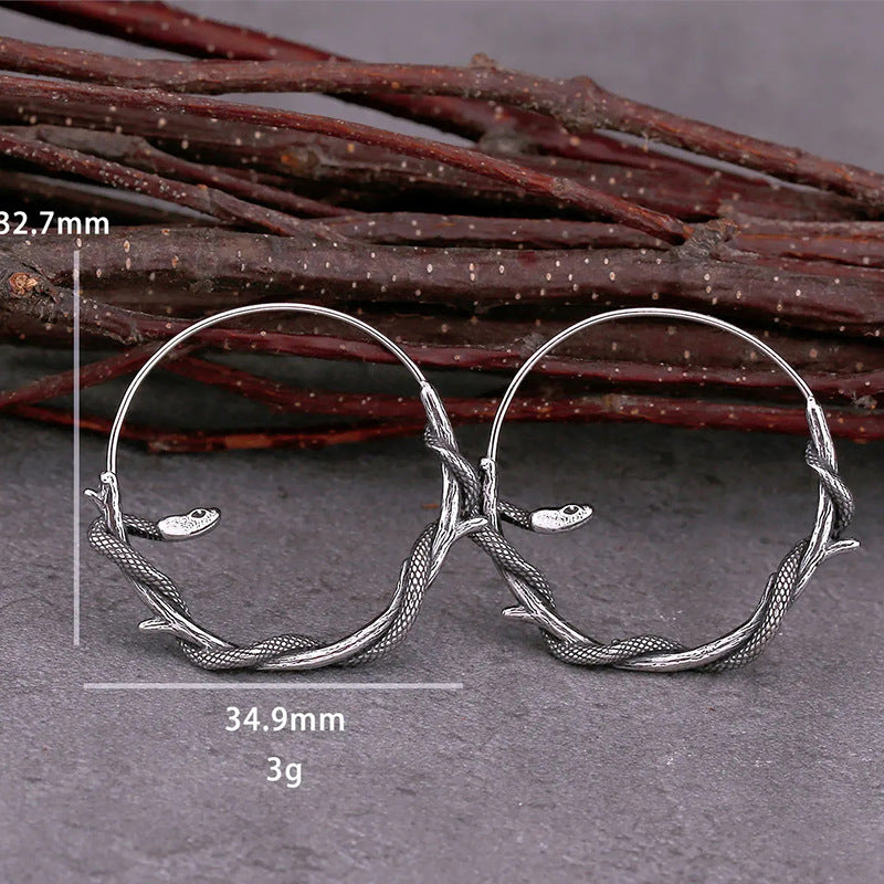 Women's Temperament Personalized Round Ring Animal Snake Earrings