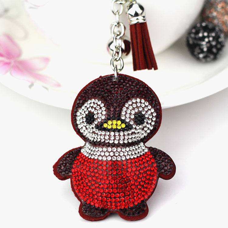 Ornament Penguin Keychain Creative Hot Diamond