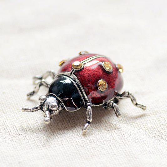 Retro Temperament Glaze Ladybug Brooch