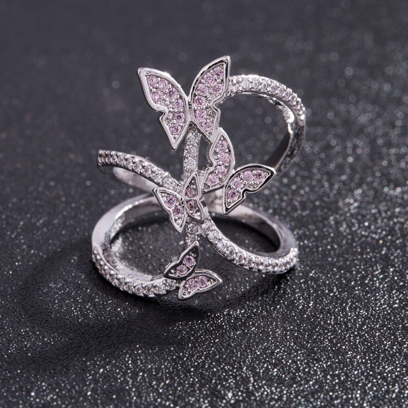 Butterfly split calf ring wedding ring