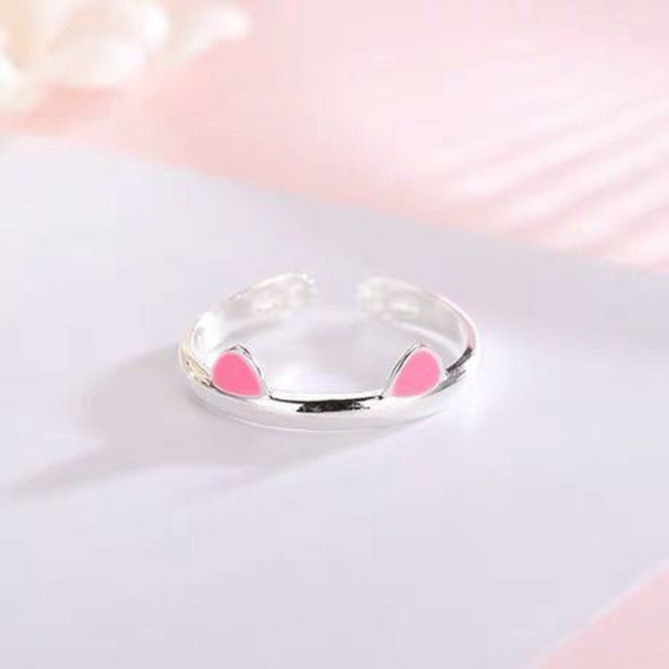 Cute cat ears paw ring