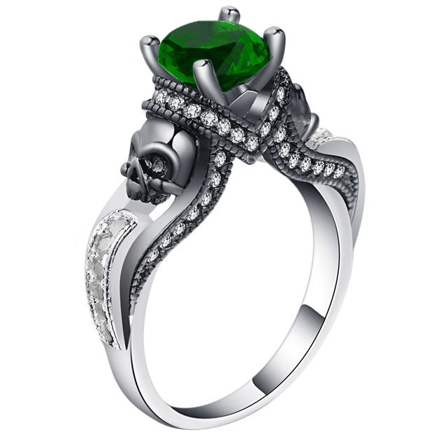 Hainon Women's Skull Ring European and American Punk style Motor Biker Men Party Ring Birthday stone skull men's jewelry Rings