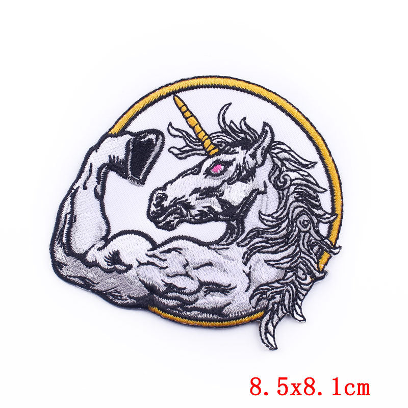 Fierce Animal Cloth Sticker Punk Muscle Animal Embroidery