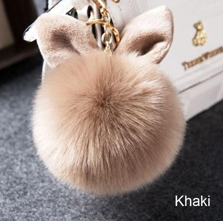 Colorful Bunny Fur Keychain