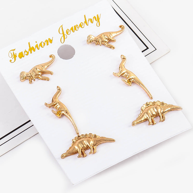 Small Animal Dinosaur Set Personalized Earrings