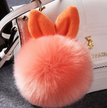 Colorful Bunny Fur Keychain