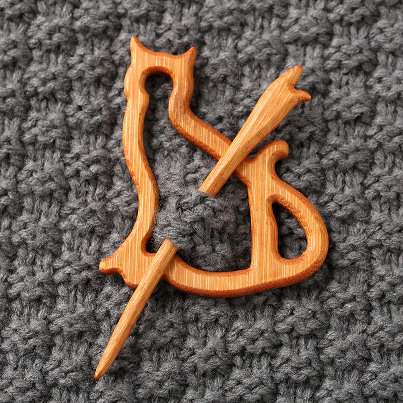 Wooden Animal Carving Brooch Gift