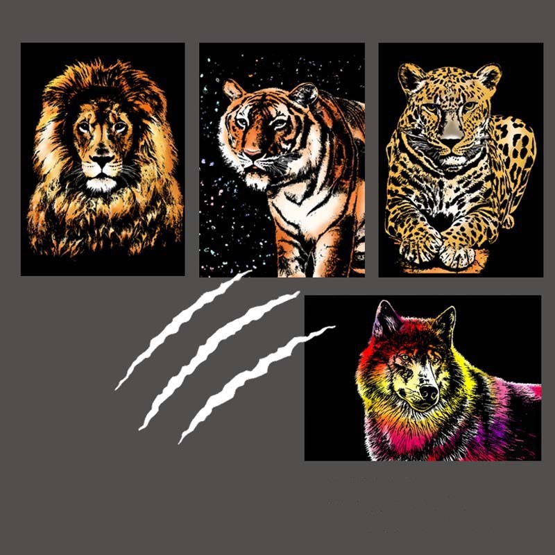 Colorful animal scratch paper