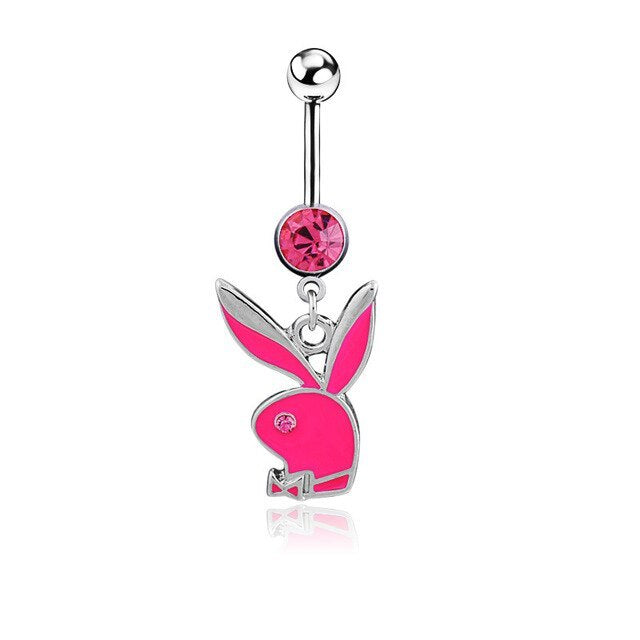 Cute rabbit belly button ring belly dance jewelry