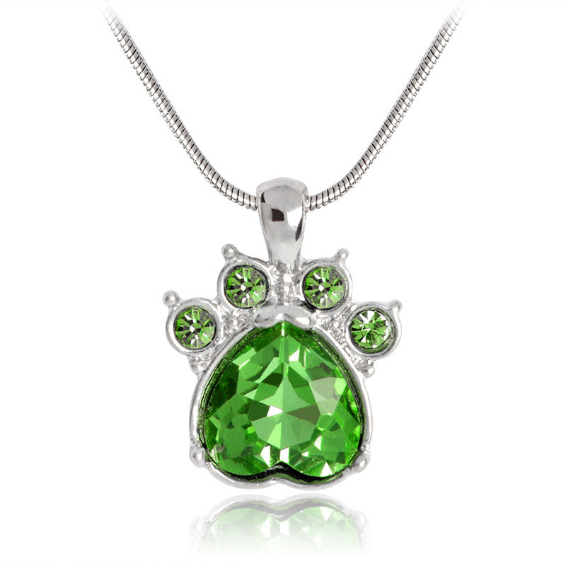Cute animal paw pendant necklace