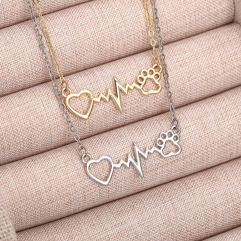 Cat Paw Necklace Heartbeat Chart